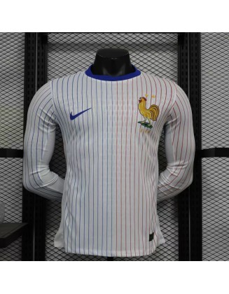 Camiseta de visitante de Francia 2024 de manga larga para jugador